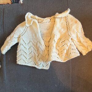 Vintage Ivory Unisex Baby Cardigan Sweater